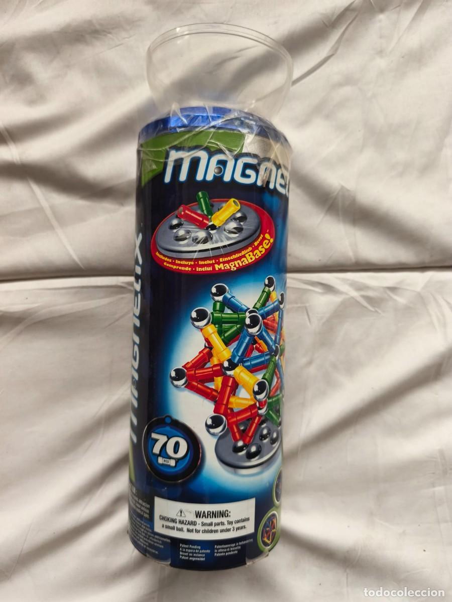 Juegos antiguos: Magnetix con magnabase . 70 piezas. Rose Art. En tubo original