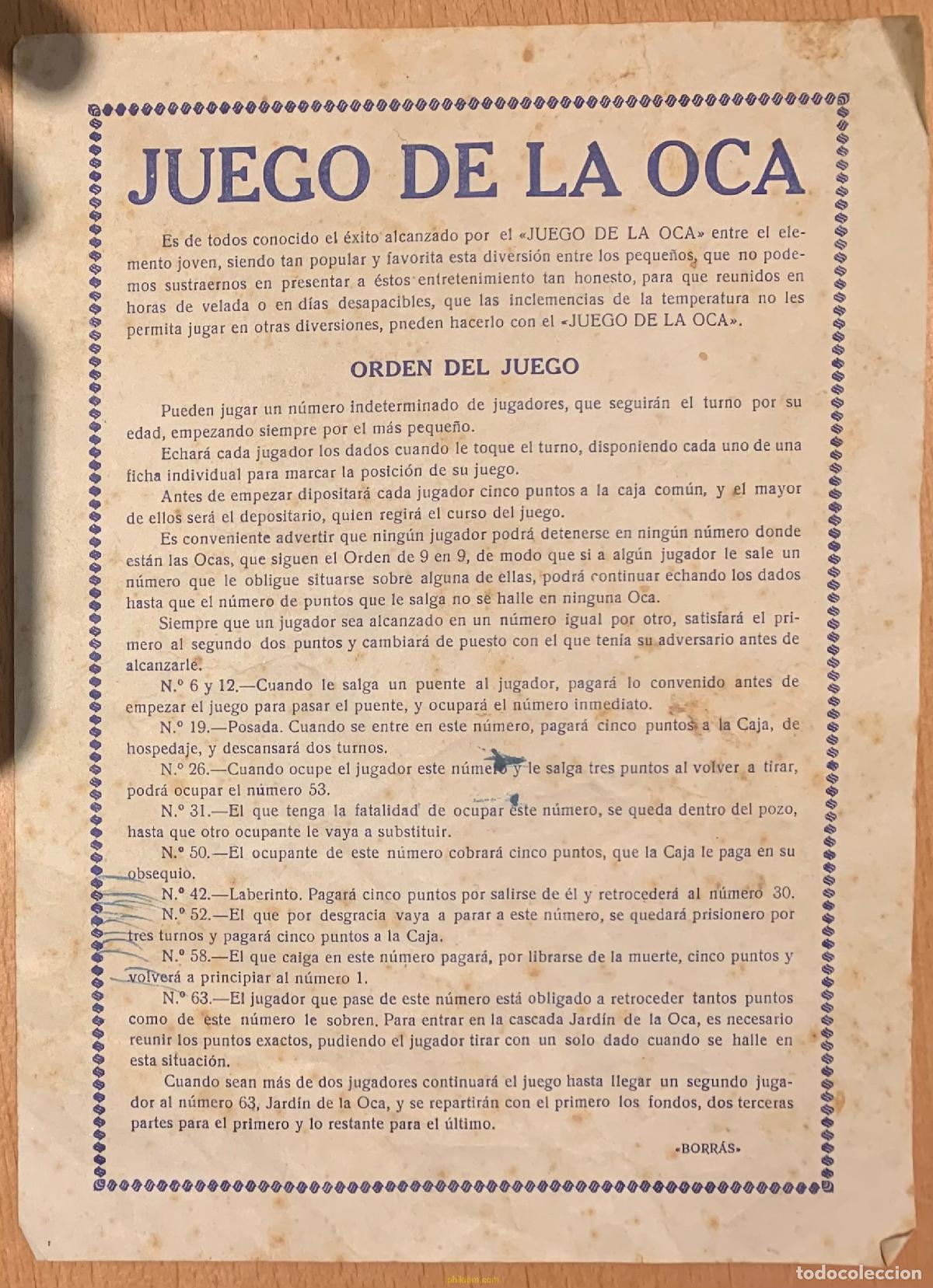 Juegos antiguos: ANTIGUO JUEGO DE LA OCA - Foto 6