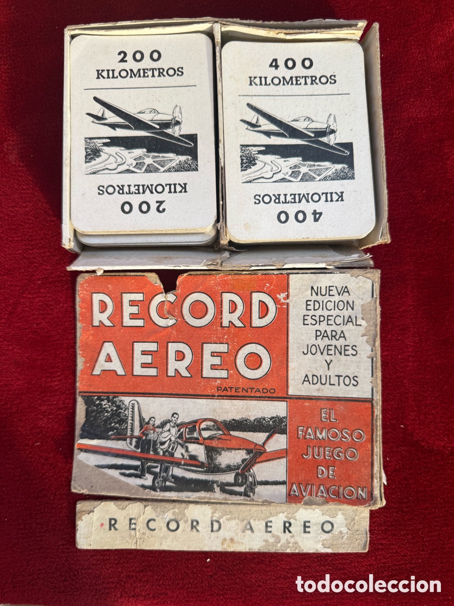 Juegos antiguos: Antiguo juego de cartas,Record Aereo!a&ntilde;os 40!