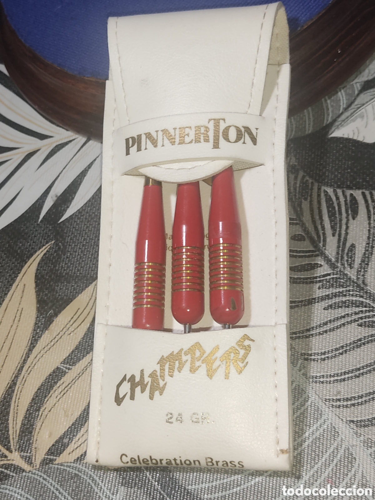 Juegos antiguos: Dardos profesionales Pinnerton de bronce esmaltado & Champers - 24 Gr.Made in Englan