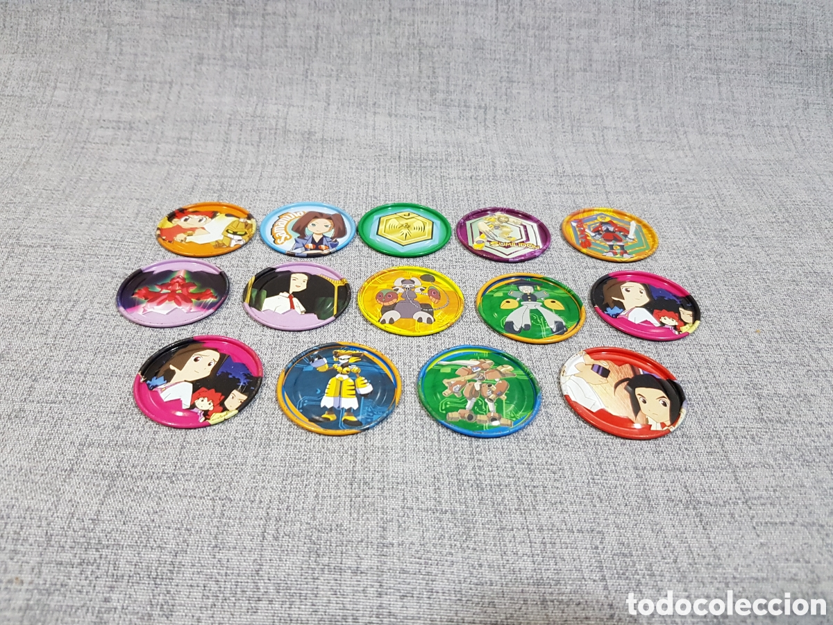 Juegos antiguos: 14 METAL RAPPERS MEDABOTS A&Ntilde;O 1997 TAZOS POGS CAPS