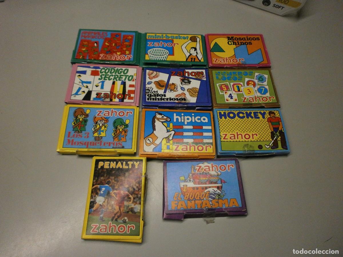 Juegos antiguos: lote de mini juegos promocionales chocolates y bombones zahor