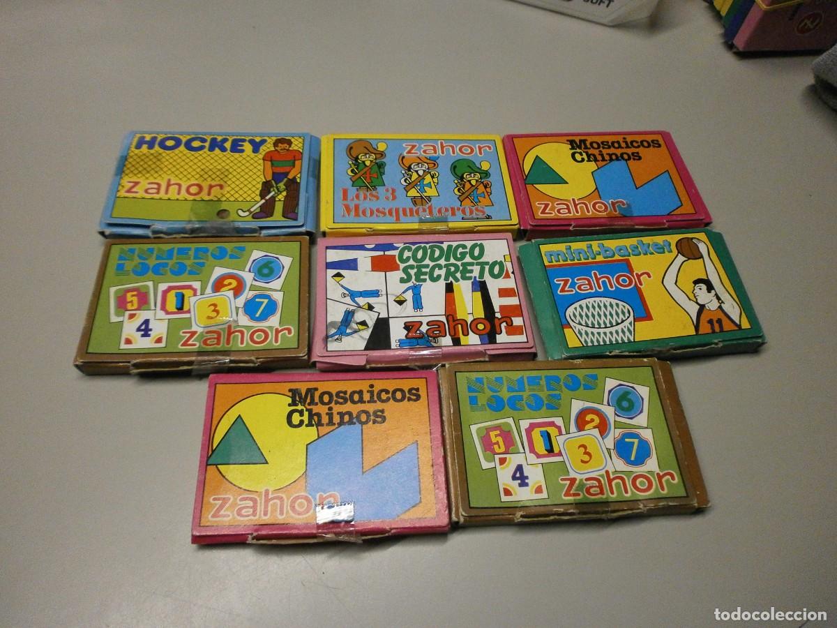 Juegos antiguos: lote de mini juegos promocionales chocolates y bombones zahor