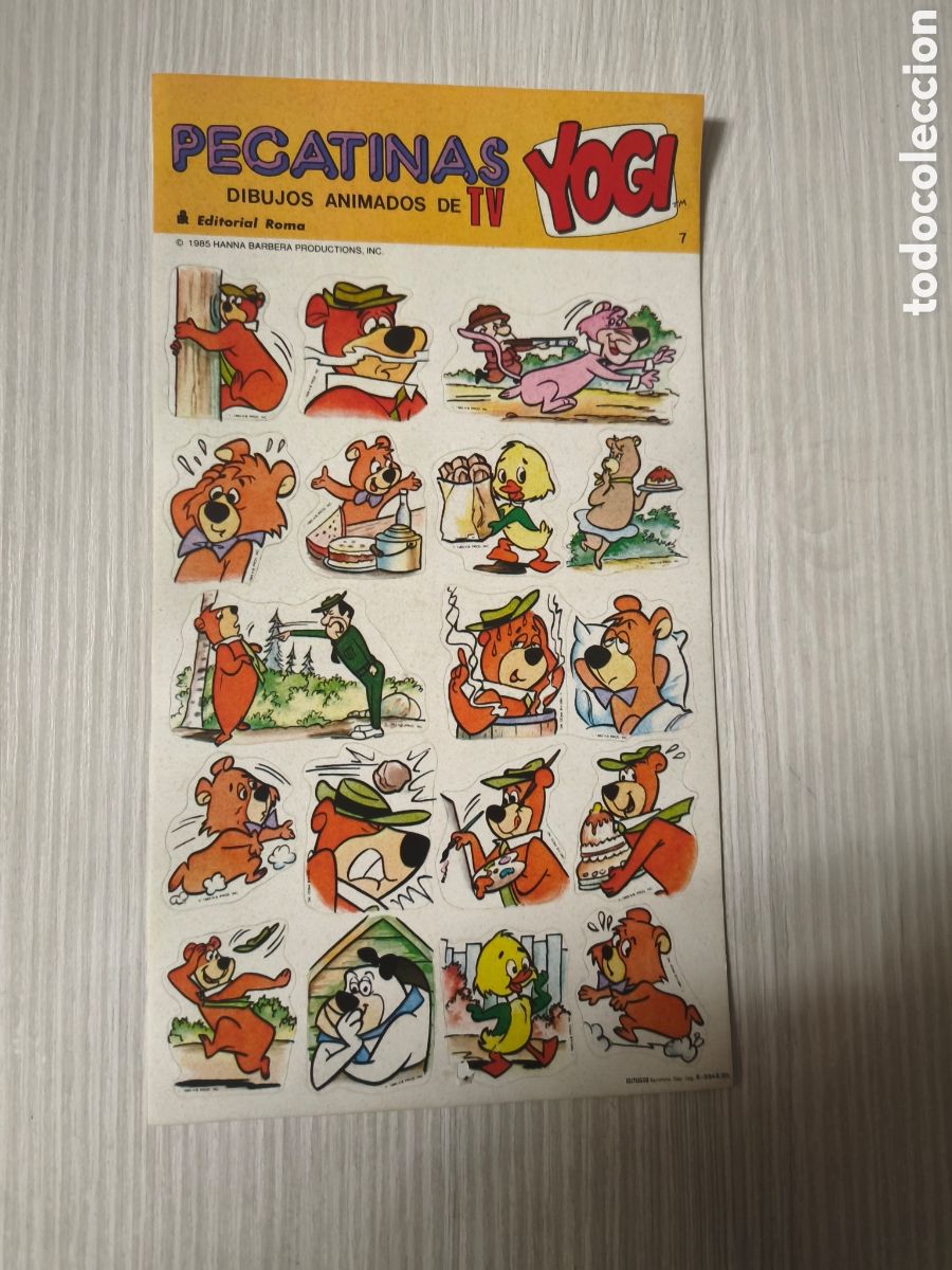 Juegos antiguos: PEGATINAS DIBUJOS ANIMADOS DE TV, YOGI, ED. ROMA HANNA BARBERA 1985
