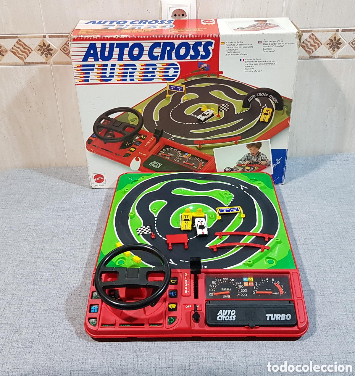 Juegos antiguos: AUTO CROSS TURBO MATTEL N⁰ 8929 CON CAJA. FUNCIONA (LEER DESCRIPCI&Oacute;N ATENTAMENTE)