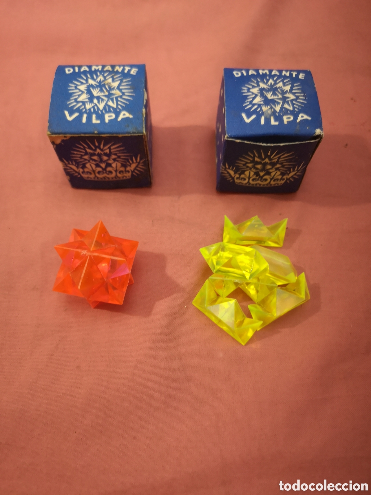 Juegos antiguos: VILPA. Lote de 2 pasatiempos DIAMANTE. ROJO Y AMARILLO. SIN USAR. A&ntilde;os 70.