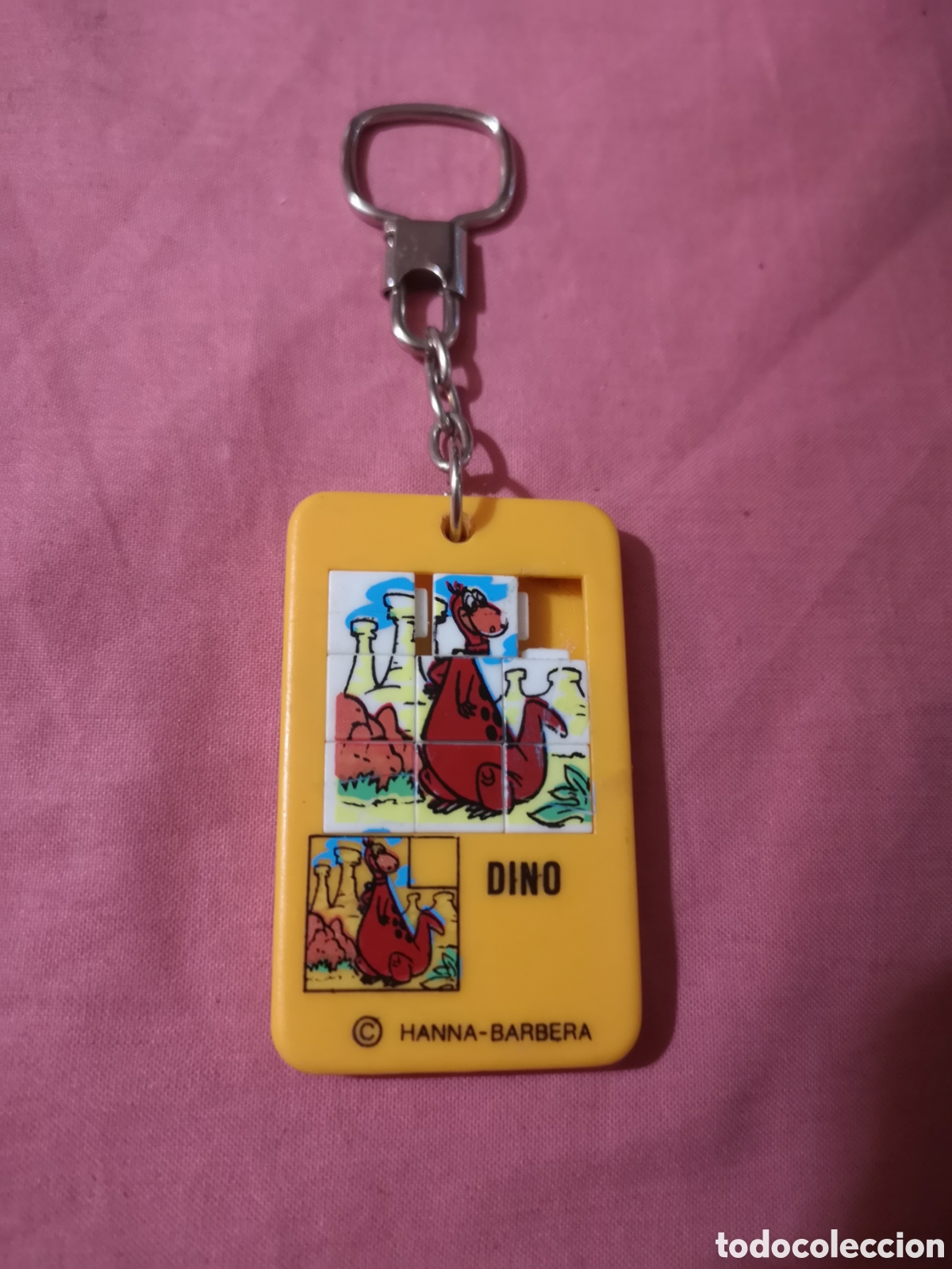 Juegos antiguos: HANNA-BARBERA. Pasatiempo diablot&iacute;n con llavero. DINO. SIN USAR. A&ntilde;os 70.