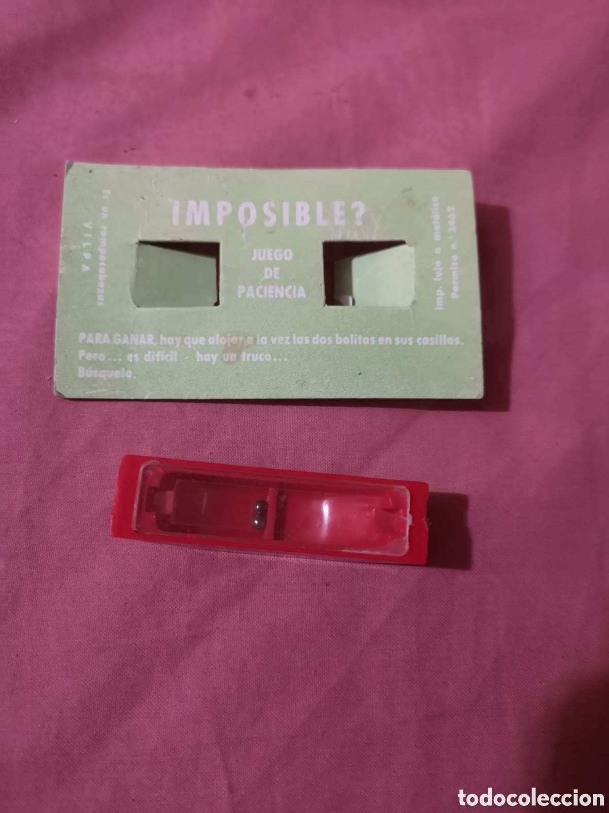 Juegos antiguos: VILPA. Pasatiempo IMPOSIBLE? ROJO. CON CART&Oacute;N EXPLICATIVO. SIN USAR. A&ntilde;os 70.