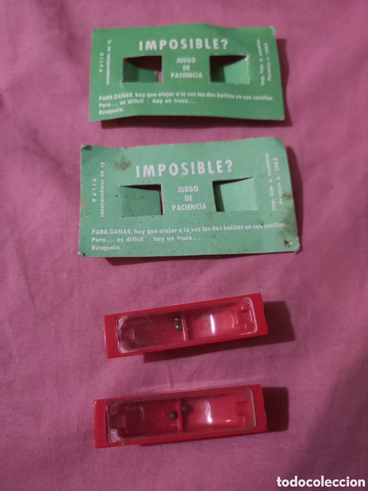 Juegos antiguos: VILPA. LOTE DE 2 Pasatiempos IMPOSIBLE?. ROJOS. CON CARTONES EXPLICATIVOS. SIN USAR. A&ntilde;os 70.