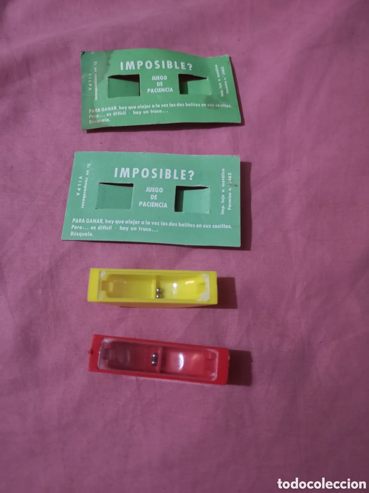 Juegos antiguos: VILPA. LOTE DE 2 Pasatiempos IMPOSIBLE?. ROJO+AMARILLO. SIN USAR. A&ntilde;os 70.