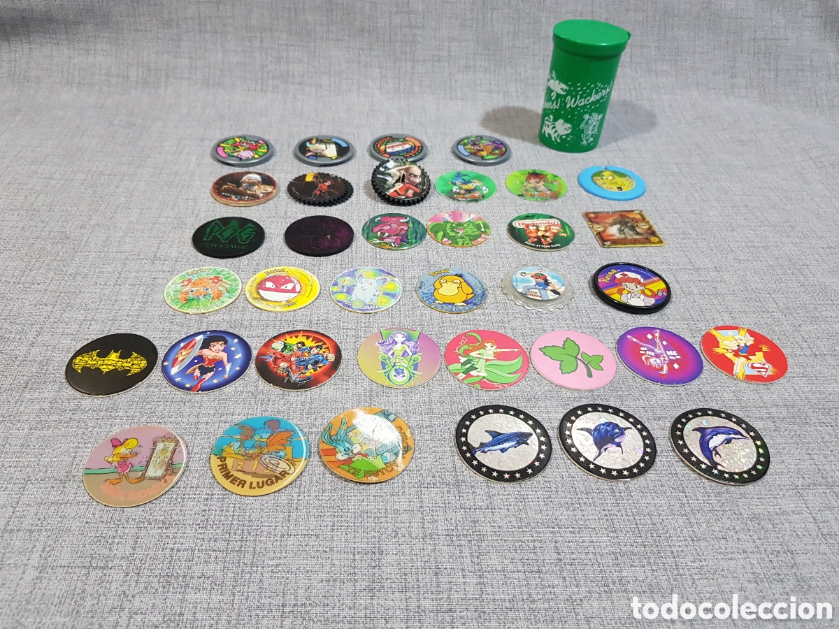Juegos antiguos: TAZOS VARIADOS (POK&Eacute;MON, DRAGON BALL, H&Eacute;ROES DC, YO-KAI, INAZUMA ELEVEN, NINTENDO...) Y PORTA-TAZOS