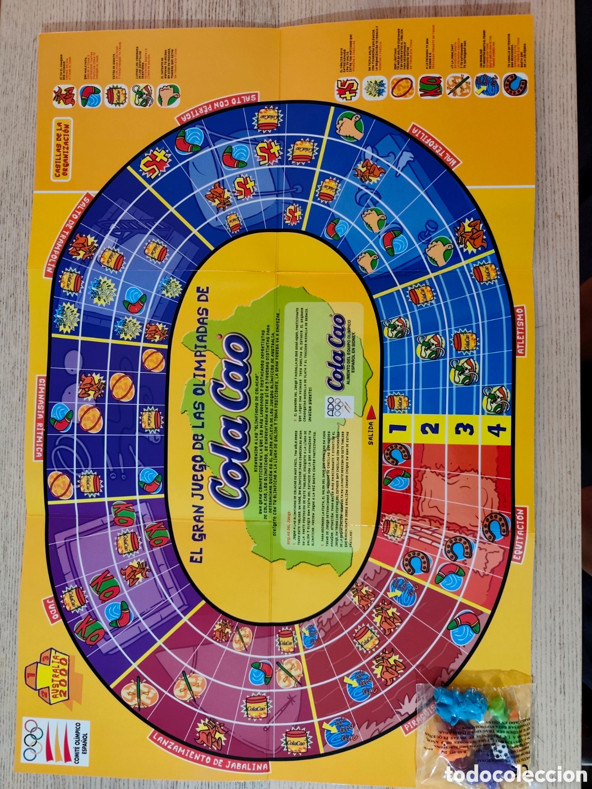Juegos antiguos: Olimpicaos Sidney 2000. Tablero + fichas y dado precintados. Perfecto estado