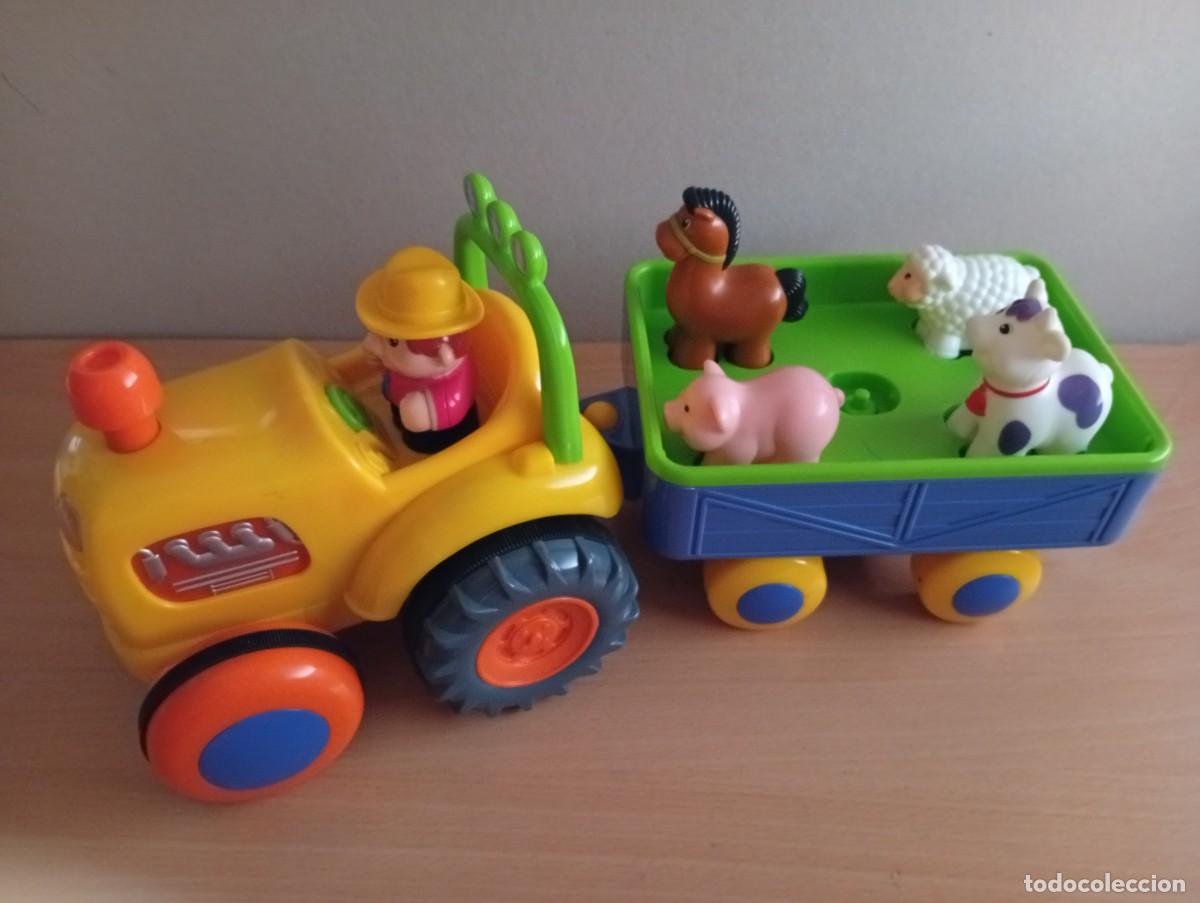 Juegos antiguos: TRRACTOR Y REMOLQUE GRANJERO CON ANIMALES - Foto 2