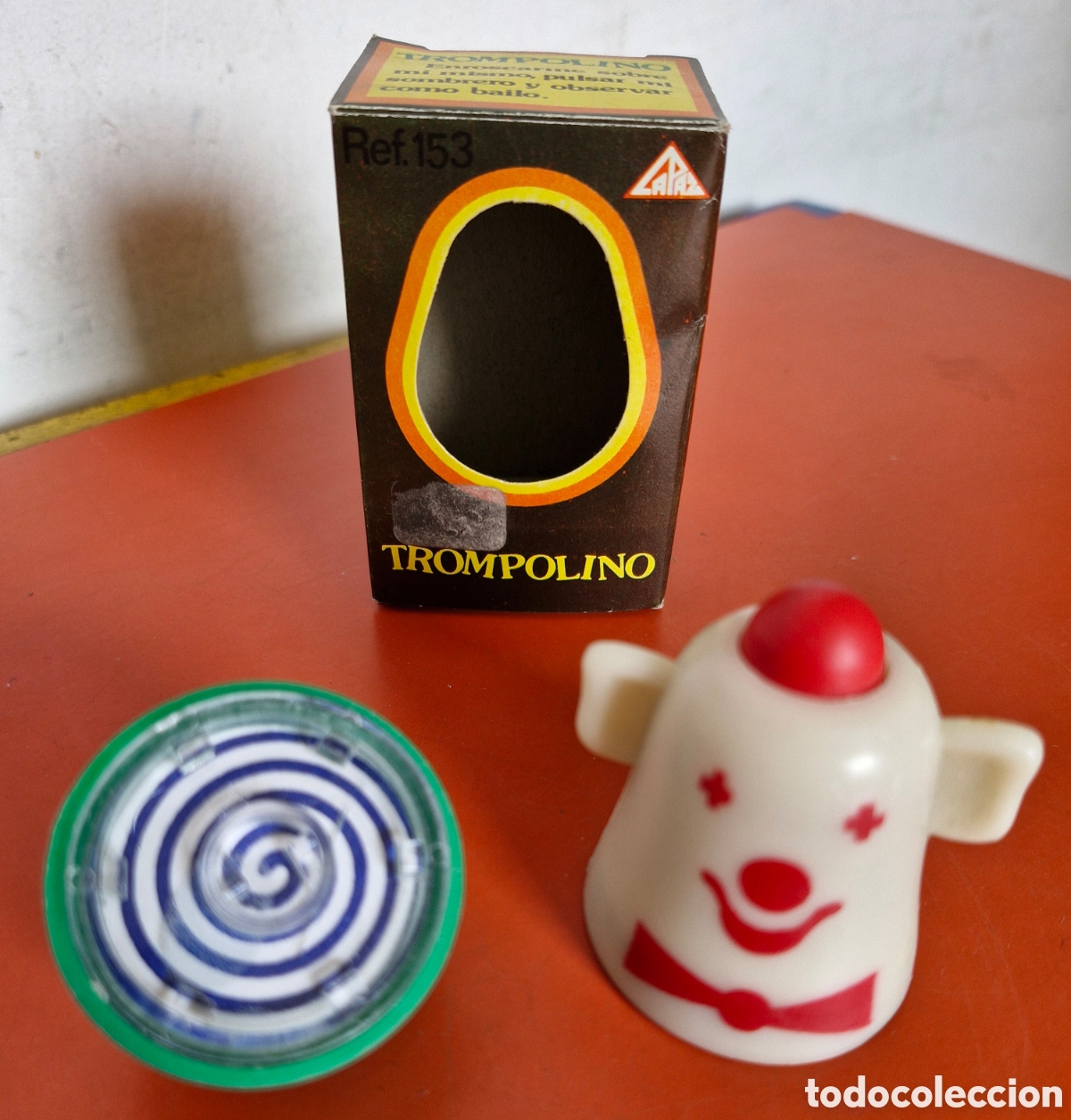 Juegos antiguos: PEONZA TROMPOLINO A CUERDA RESORTE.LA PAZ 70'S.NUEVA EN CAJA.