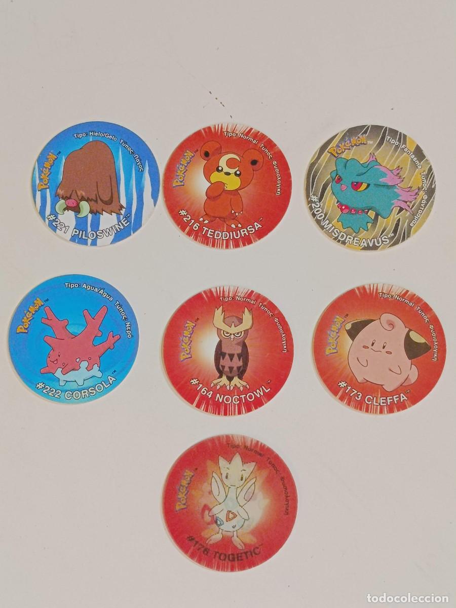 Juegos antiguos: Lote 7 tazos Pokemon matutano
