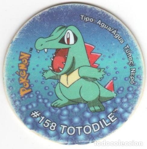 Juegos antiguos: COLECCI&Oacute;N TAZOS SNACKS MATUTANO NINTENDO POK&Eacute;MON TAZO 3 CAPS POGS N&Uacute;MERO 162 #158 TOTODILE A&Ntilde;O 2001
