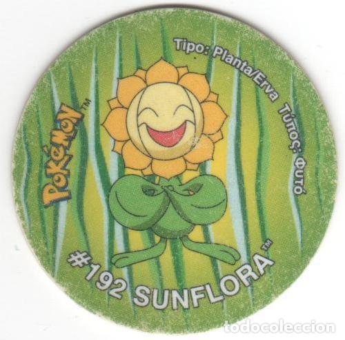 Juegos antiguos: COLECCI&Oacute;N TAZOS SNACKS MATUTANO NINTENDO POK&Eacute;MON TAZO 3 CAPS POGS N&Uacute;MERO 166 #192 SUNFLORA A&Ntilde;O 2001