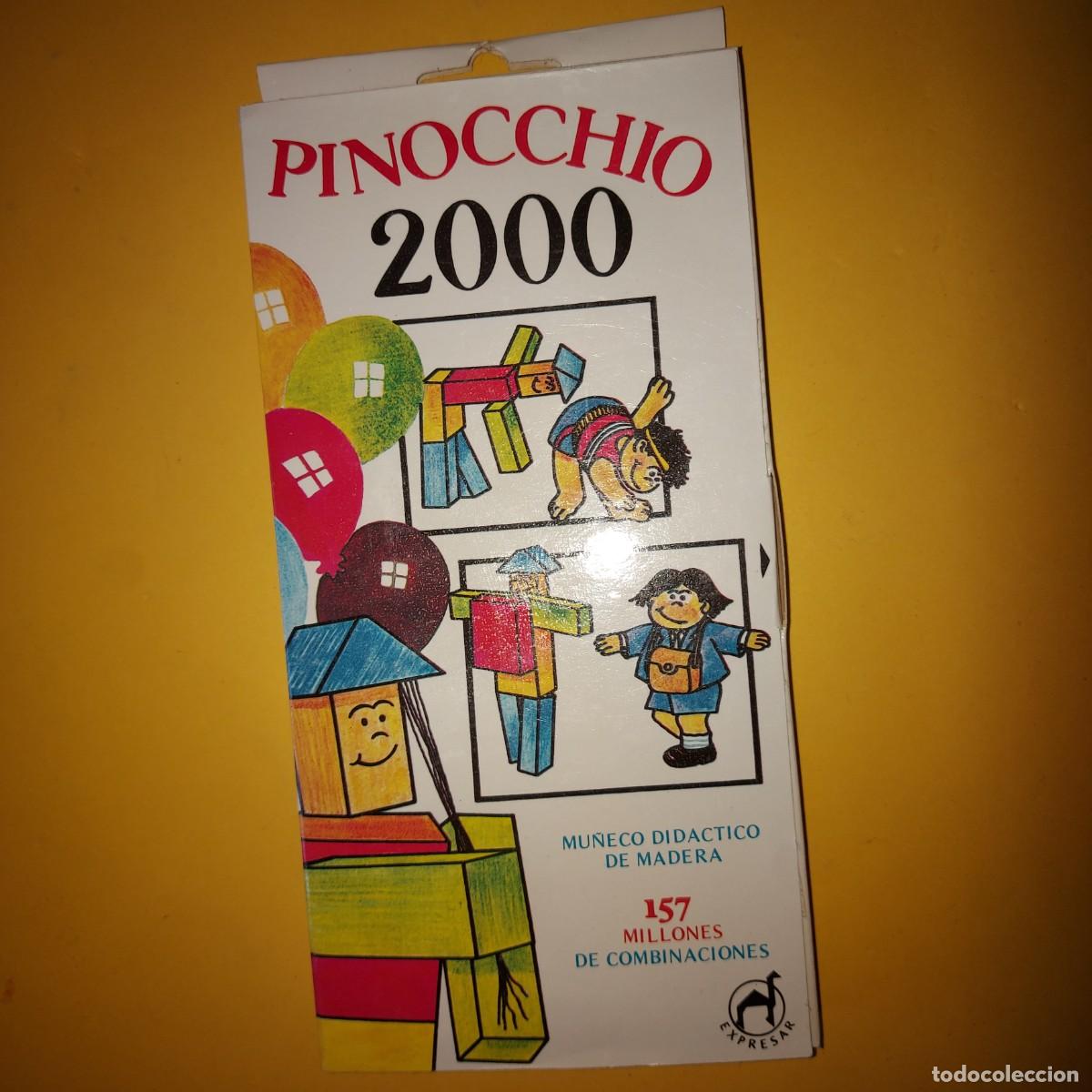 Juegos antiguos: mu&ntilde;eco DIDACTICO DE MADERA Pinocchio 2000 / JUEGO DE HABILIDAD, MOTRICIDAD, CREATIVIDAD