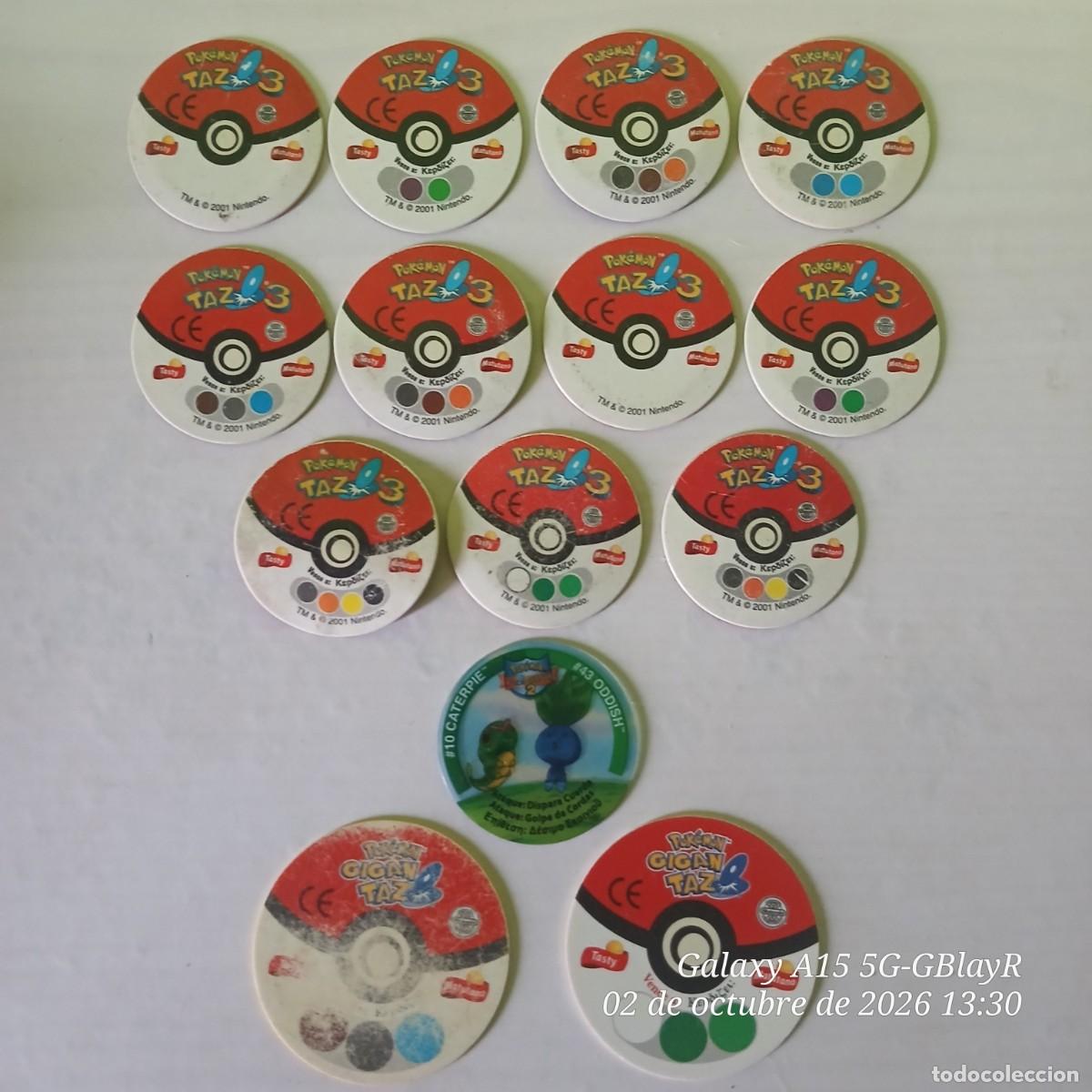 Juegos antiguos: 14 tazos Pokemon, Matutano. Variados.