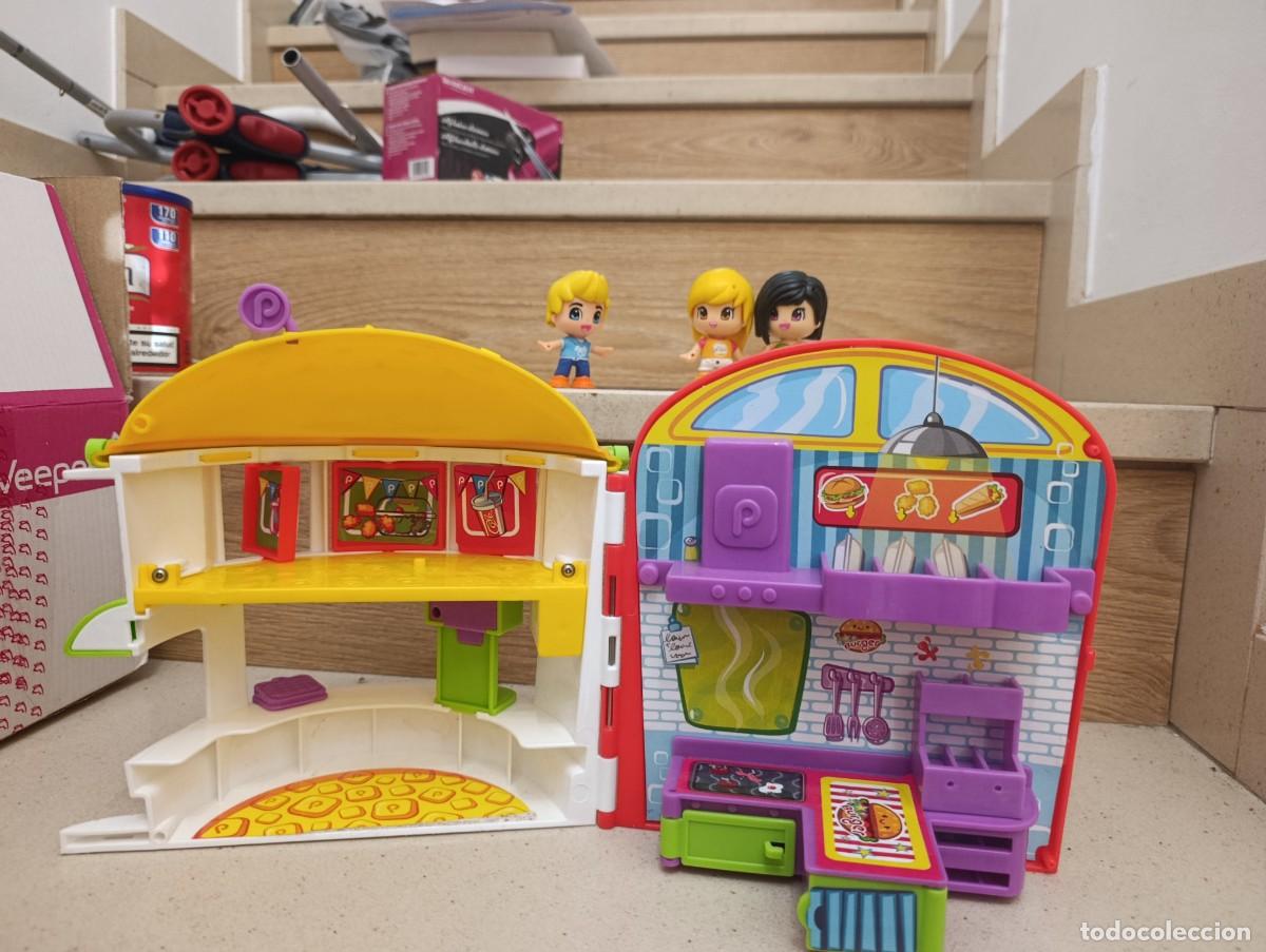 Juegos antiguos: Pinypon Burger Famosa 700012063 con caja + 3 figuras