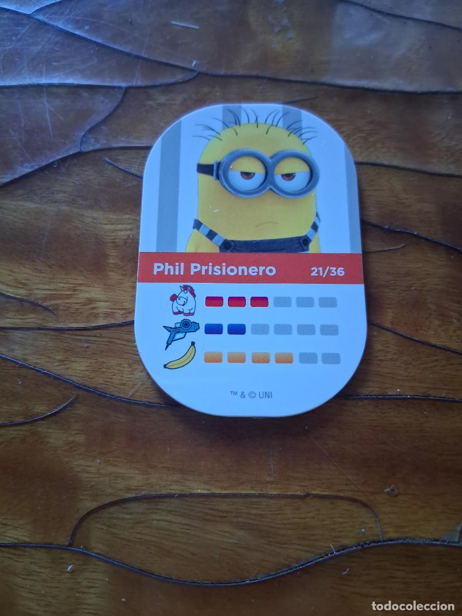 Juegos antiguos: Cromo juego dibujo minions GRU 3 MI VILLANO FAVORITO dibujos animados N&deg; 21 Phil Prisionero carcel