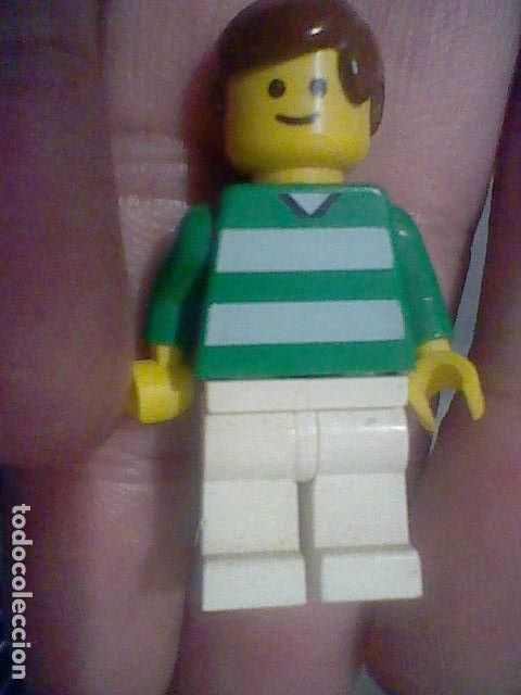 Juegos construcci&oacute;n - Lego: LEGO JUGADOR FUTBOLISTA FUTBOL VERDE BLANCO VINTAGE 4 CMS ALTO APROX N&ordm; 7
