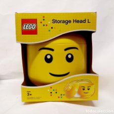 Juegos construcción - Lego: CABEZA DE LEGO, TALLA L 24 CM Ø, CAJA PARA ALMACENAJE - A ESTRENAR