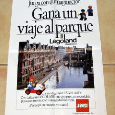 Juegos construcción - Lego: ANTIGUO POSTER PROMOCIONAL JUGUETERÍAS CONCURSO LEGO: VIAJE A LEGOLAND - DINAMARCA - 1981