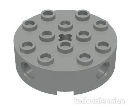 Jeux construction - LEGO: LEGO Ref 6222 Brick, Round 4 x 4 with 4 Side Pin Holes and Center Axle Hole