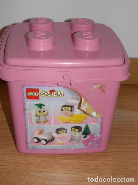 Juegos construcci&oacute;n - LEGO: CUBO ROSA LEGO SYSTEM 345,BASIC,A&Ntilde;O 1993 - Foto 2