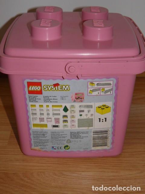 Juegos construcci&oacute;n - LEGO: CUBO ROSA LEGO SYSTEM 345,BASIC,A&Ntilde;O 1993 - Foto 4