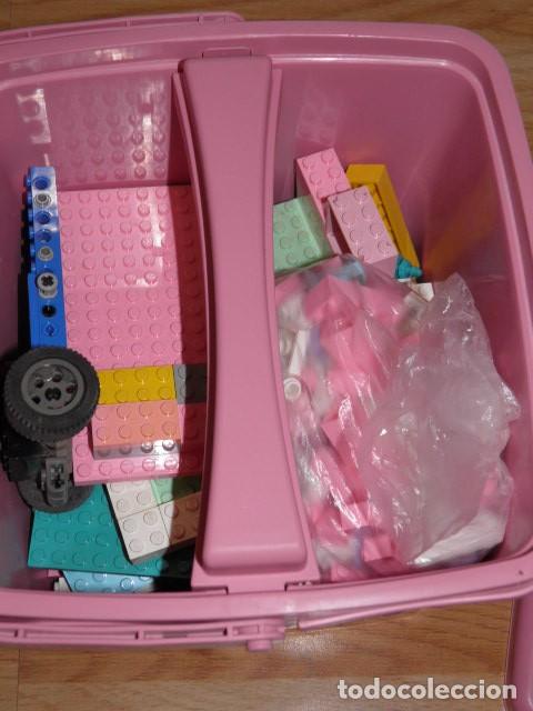Juegos construcci&oacute;n - LEGO: CUBO ROSA LEGO SYSTEM 345,BASIC,A&Ntilde;O 1993 - Foto 5
