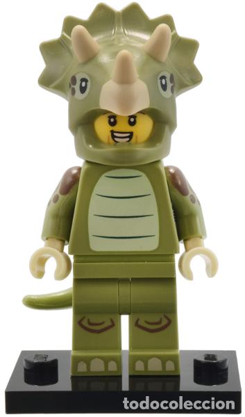 Juegos construcci&oacute;n - Lego: Minifigura LEGO Fan de disfraz de Triceratops de Lego SERIES 25
