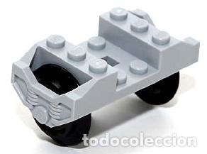 Juegos construcci&oacute;n - Lego: LEGO Ref 2878 Train Wheel RC, Holder with 2 Black Train Wheel RC Train and Chrome Silver Train Wheel