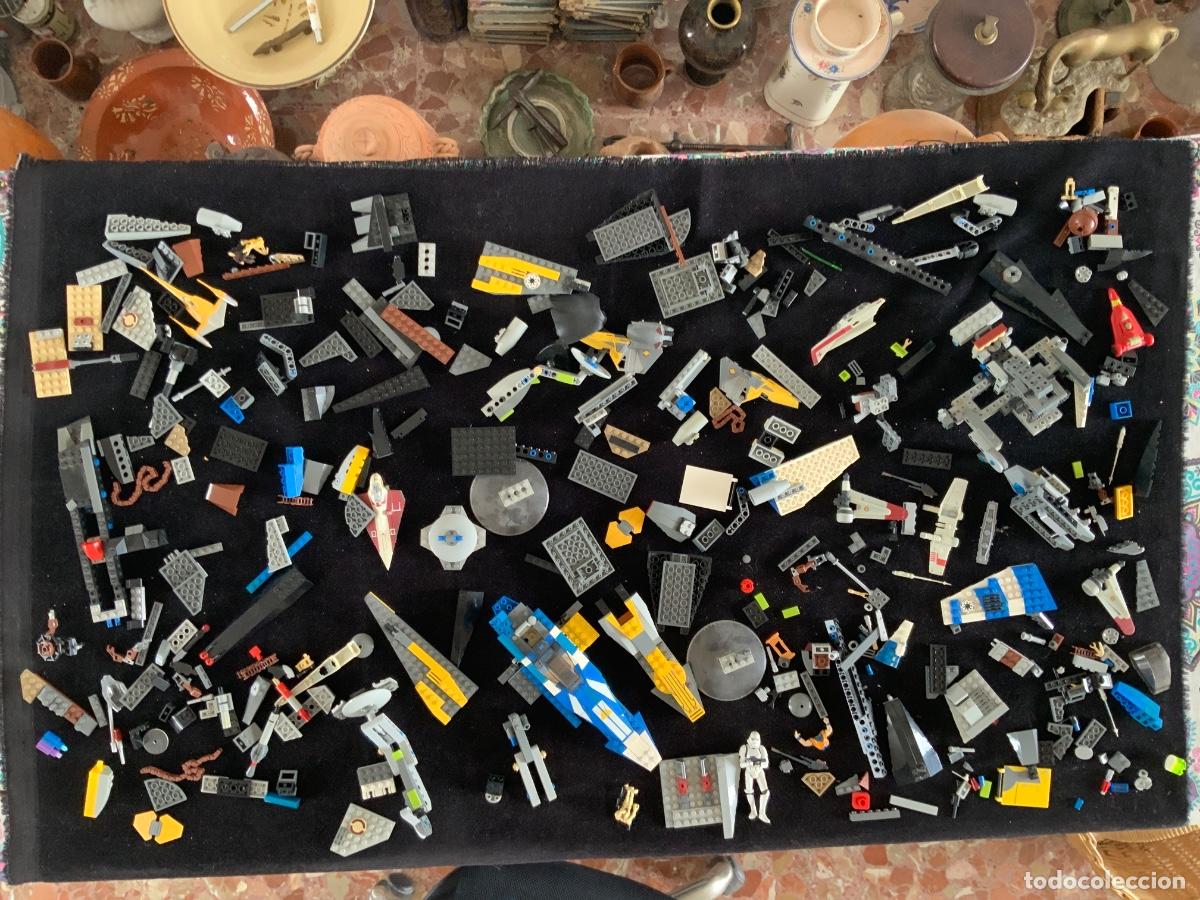 Juegos construcci&oacute;n - Lego: Lote de piezas lego, la guerra de las galaxias. 1200gr. Sueltas y a medio montar.