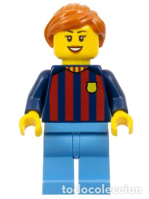 Juegos construcci&oacute;n - Lego: Minifigura LEGO F&uacute;tbol Fan - FC Barcelona mujer piernas azules de Lego ICONS