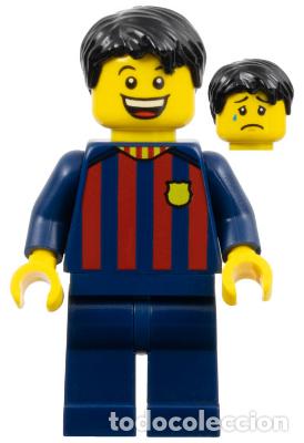 Juegos construcci&oacute;n - Lego: Minifigura LEGO F&uacute;tbol Fan - FC Barcelona hombre piernas azul oscuro de Lego ICONS