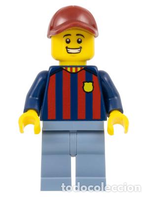 Juegos construcci&oacute;n - Lego: Minifigura LEGO F&uacute;tbol Fan - FC Barcelona hombre piernas azules de Lego ICONS