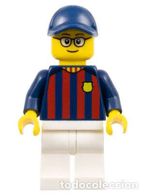 Juegos construcci&oacute;n - Lego: Minifigura LEGO F&uacute;tbol Fan - FC Barcelona hombre piernas blancas de Lego ICONS