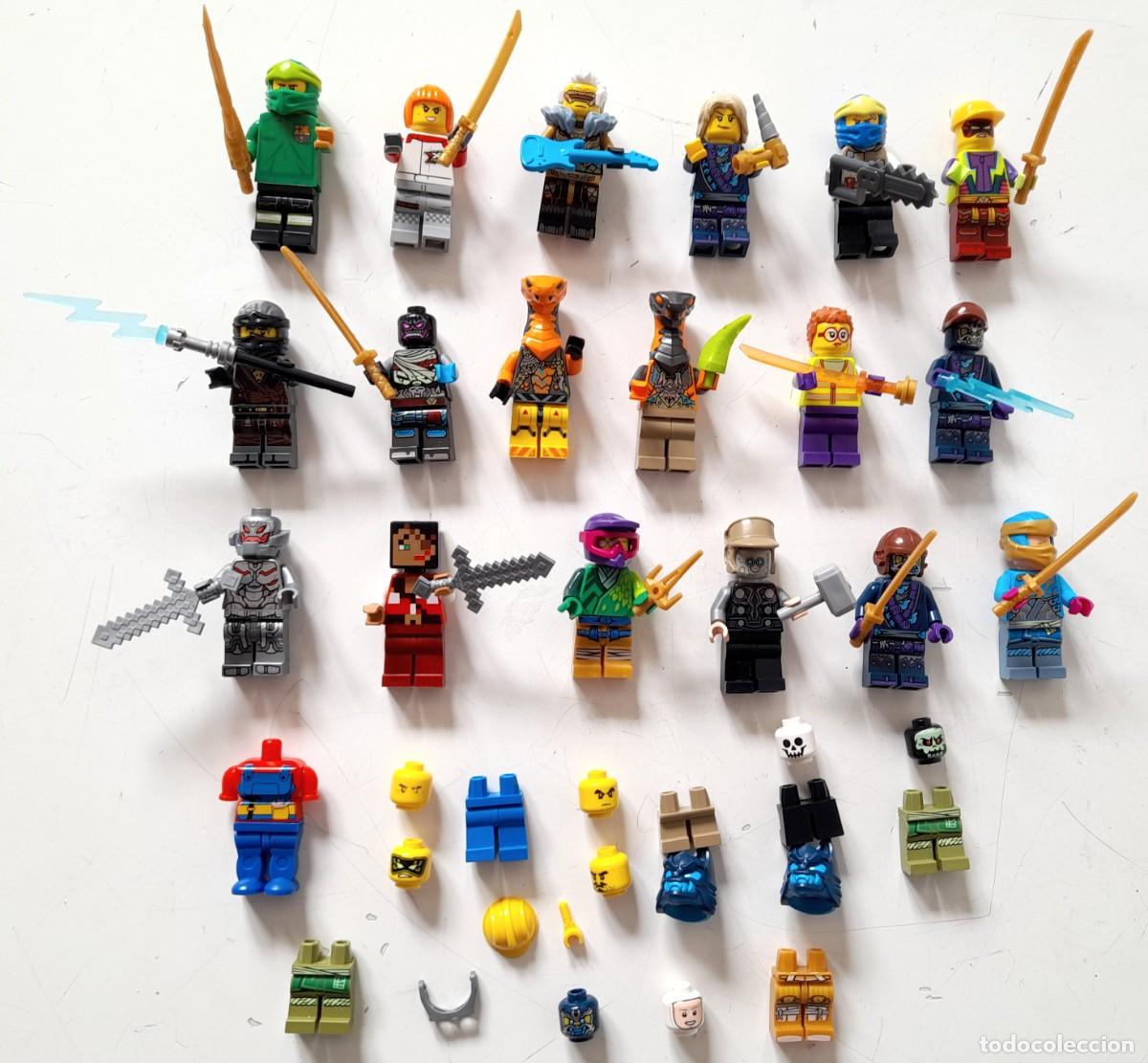 Jeux construction - LEGO: Gran lote figuras Lego Ninjago Cobra Boa Ultron Minecraft armas cascos etc ver fotos