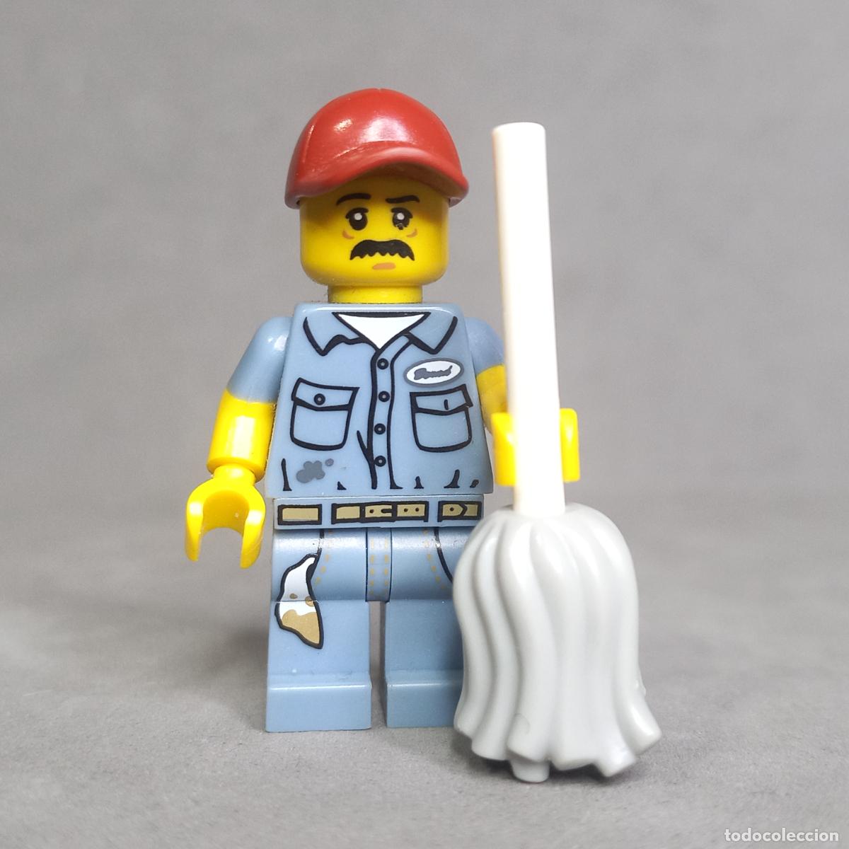 Jogos constru&ccedil;&atilde;o - LEGO: Conserje, vedel. Minifigura original Lego de los sobres de la Serie 15