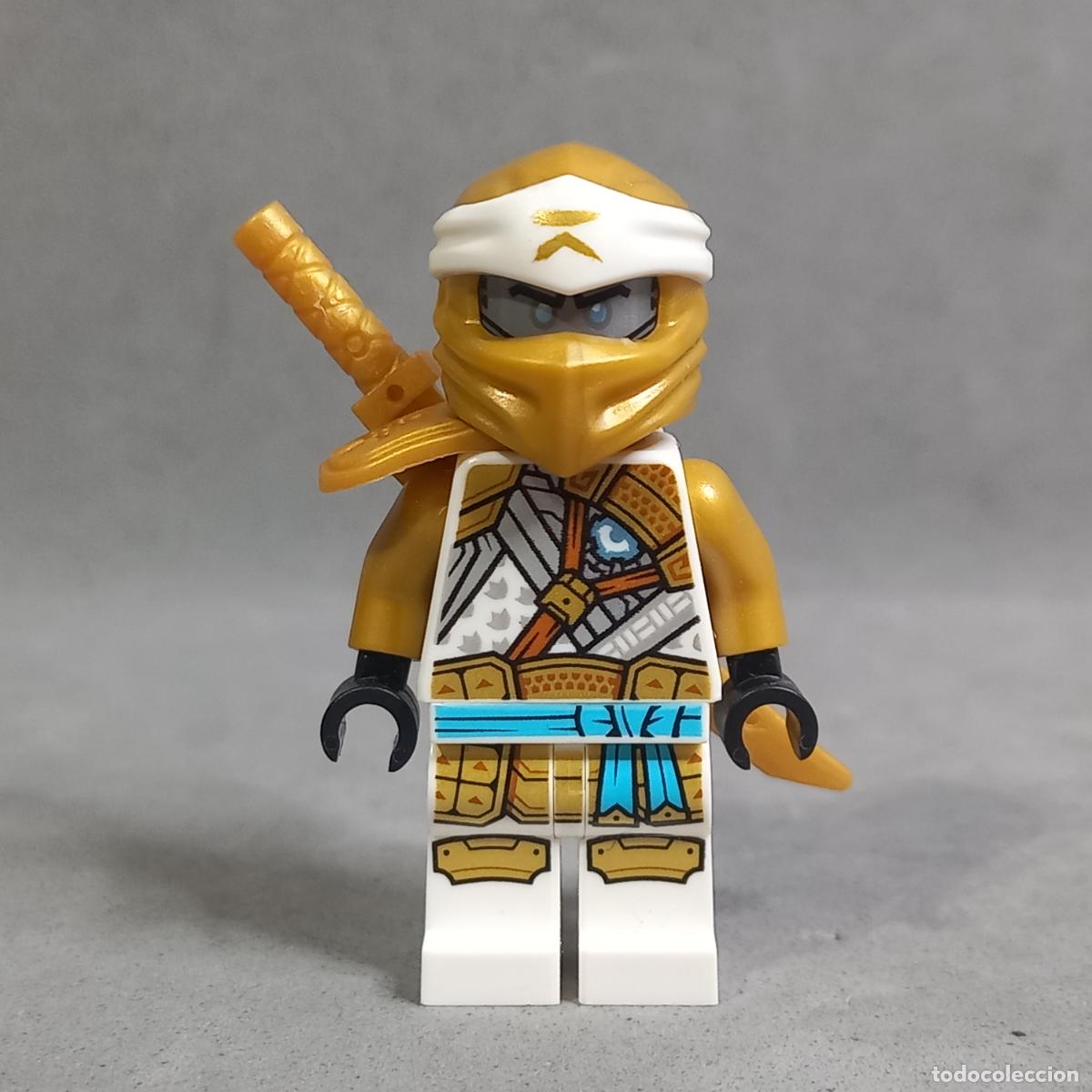 Jogos constru&ccedil;&atilde;o - LEGO: Ninja Golden Zane, personaje de Ninjago. Minifigura original de LEGO.