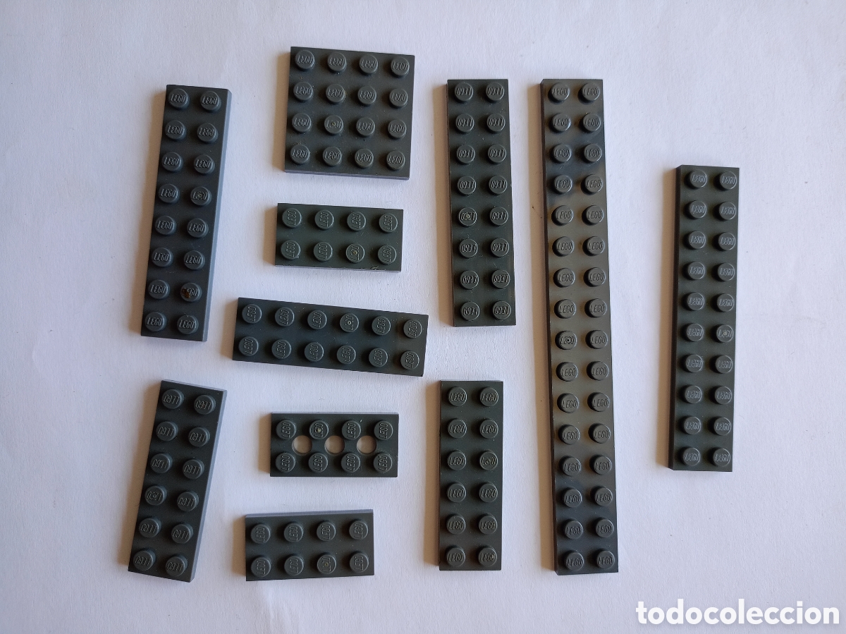 Jeux construction - LEGO: Lote de antiguas piezas de lego plancha gris