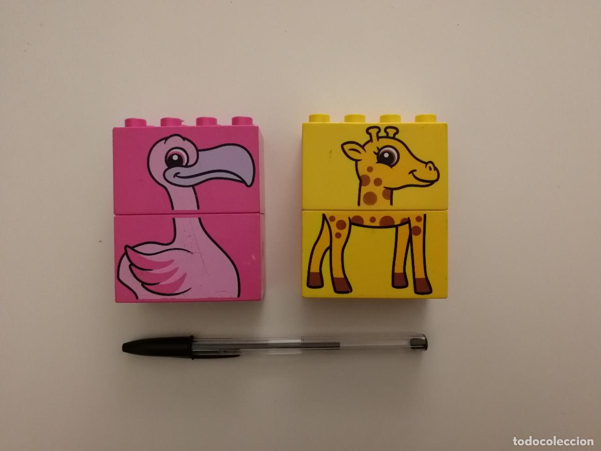 Juegos construcci&oacute;n - Lego: 4 PIEZAS LEGO DUPLO - GIRAFA PINGUINO - COLOR AMARILLOS ROSA