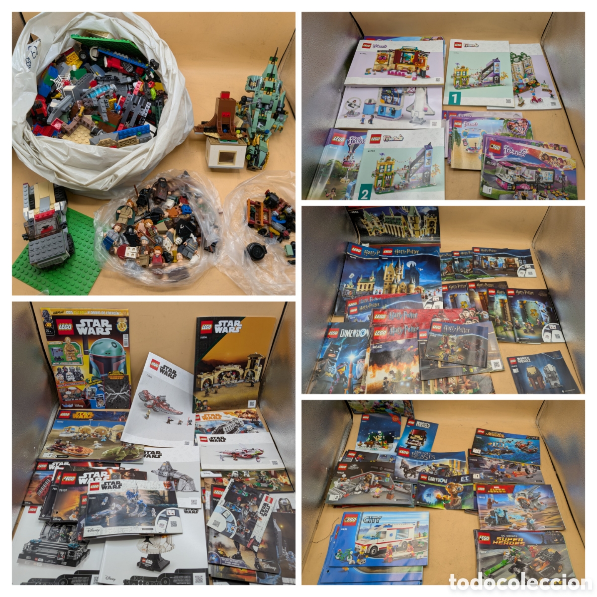 Juegos construcci&oacute;n - Lego: 3 KILOS PIEZAS FIGURAS LEGO STAR WARS HARRY PORTTER + MANUALES