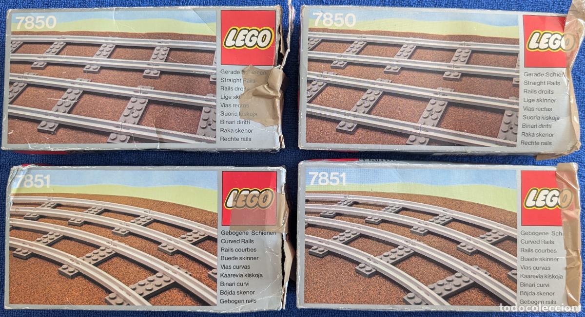 Juegos construcci&oacute;n - Lego: Cuatro cajas completas de v&iacute;as - LEGO - Ref. 7850 y Ref. 7851