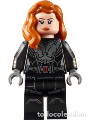 Juegos construcci&oacute;n - Lego: Minifigura LEGO Viuda negra con pelo de longitud media y brazos impresos de Lego MARVEL