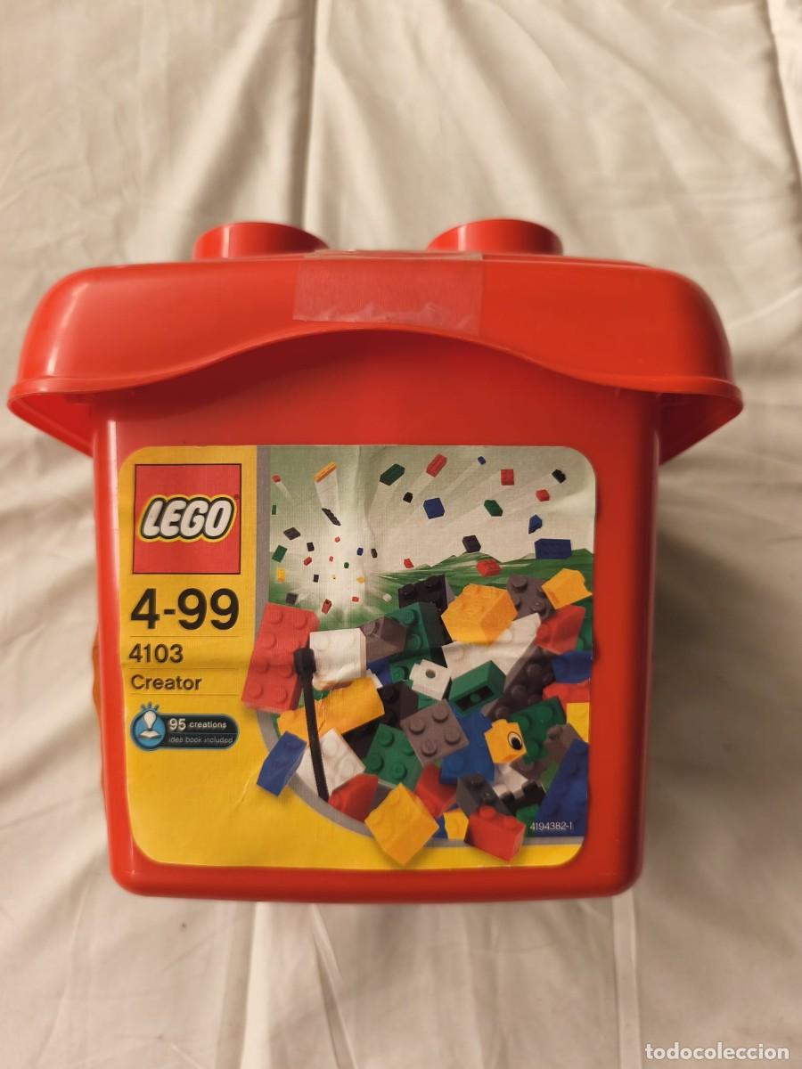 Juegos construcci&oacute;n - Lego: LEGO Creator 4103 . Fun with Brick . 1^ edic.2002. Cubo pl&aacute;stico rojo con 200 piezas y tapa original