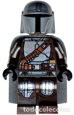Juegos construcci&oacute;n - LEGO: Minifigura LEGO The Mandalorian con Capa y Cabeza impresa con Armadura plateada de Lego STAR WARS