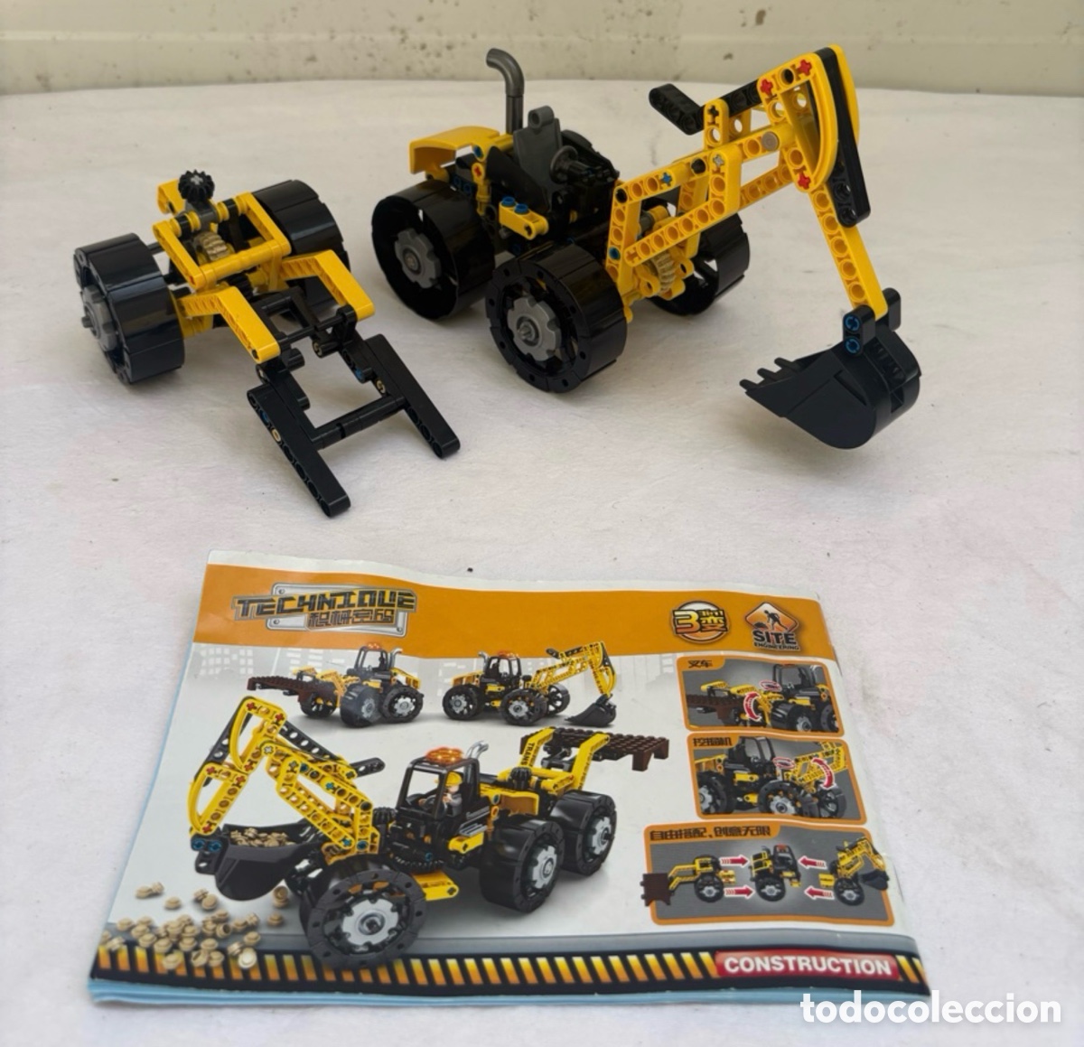 Juegos construcci&oacute;n - LEGO: Lote de 2 veh&iacute;culos de construcci&oacute;n tipo Technic con manual